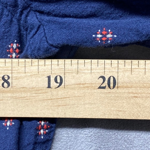 Salt Valley Western Long Sleeve Snap Front Shirt Blue Geometric Print Mens M - Picture 5 of 16